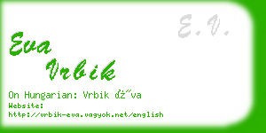 eva vrbik business card
